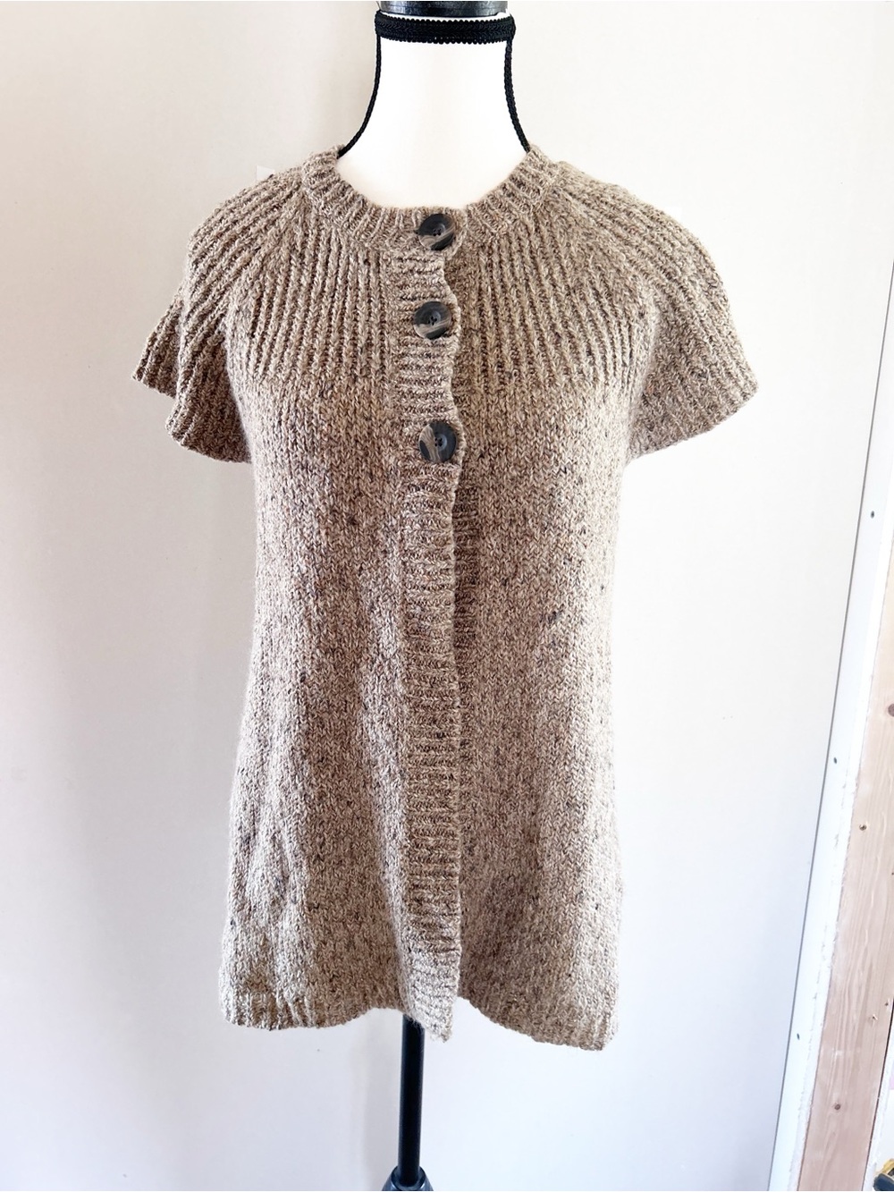 Charter Club Short Sleeve Knit Button-Front Cardigan Wool-Blend Size Medium